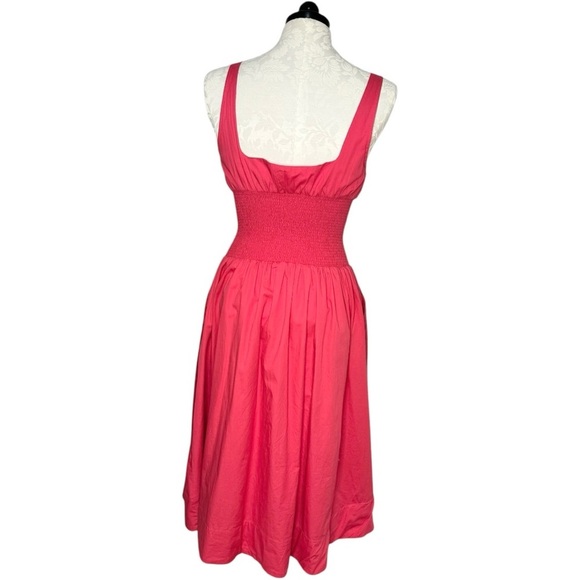 Anthropologie Square Neck Zip Up Tommie Midi Dress Sleeveless tank Pink Large - Picture 7 of 9